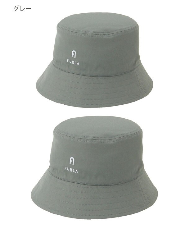 MOONBAT FURLA(フルラ)リバーシブルバケットハット 帽子 無地 UVカット 手洗い可能 グレー