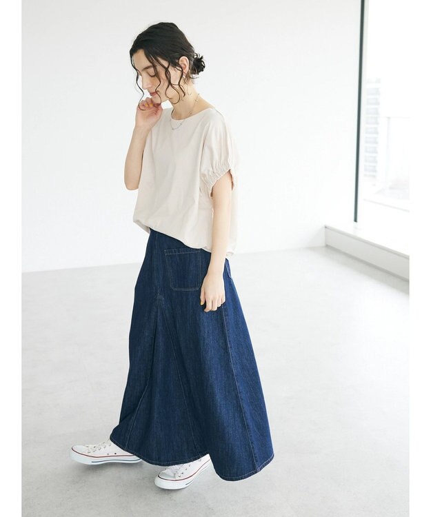 CRAFT STANDARD BOUTIQUE 【ＵＶカット】ギャザースリーブプルオーバー Ivory