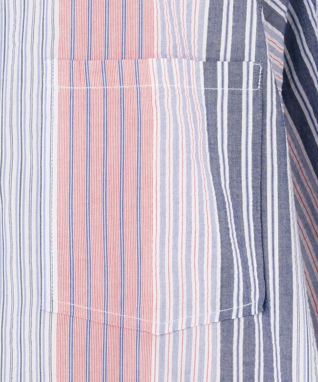 J.PRESS YORK STREET 【WOMEN】マルチストライプ シャツワンピース レッド系1