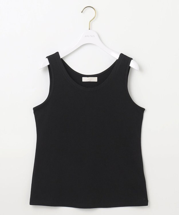 ANY SIS 【吸水速乾・UVケア・接触冷感】コンフォートジャージー タンクトップ ブラック