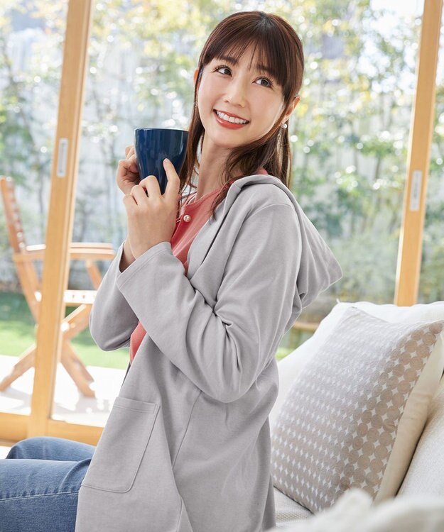 Tiaclasse 【小倉優子さん着用・UVケア・接触冷感】“やみつき”カットソーパーカーカーデ グレー