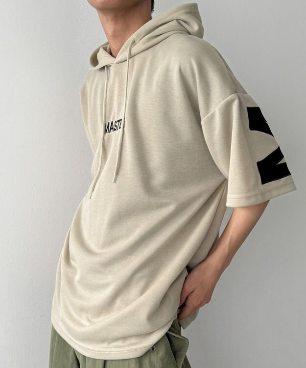 WEGO 【MLXLサイズ展開】ストレートラインプルパーカー（SS） ベージュ