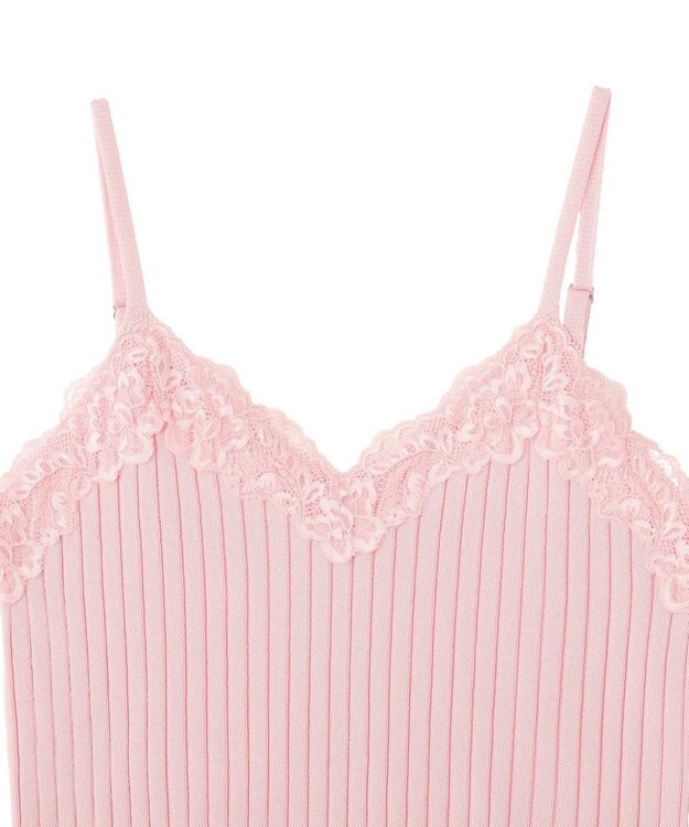 earth music&ecology レースリブキャミソール Pink