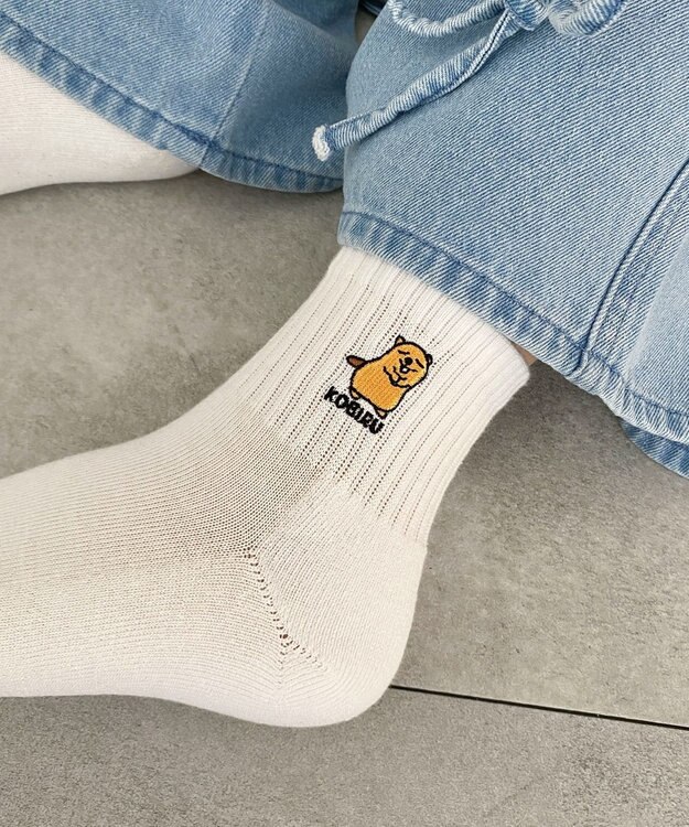 WEGO モチーフロゴ刺繍アンクルパイルソックス 柄1