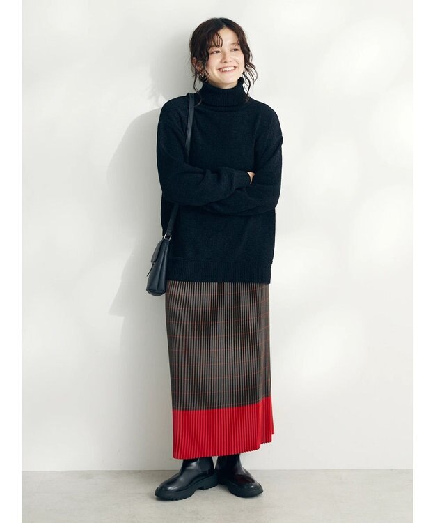 CRAFT STANDARD BOUTIQUE 配色チェックプリーツスカート Check Brown