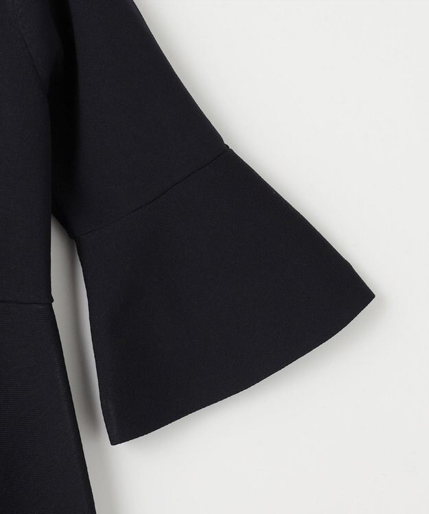 #Newans 【セレモニーにも】フレアニットワンピース ネイビー