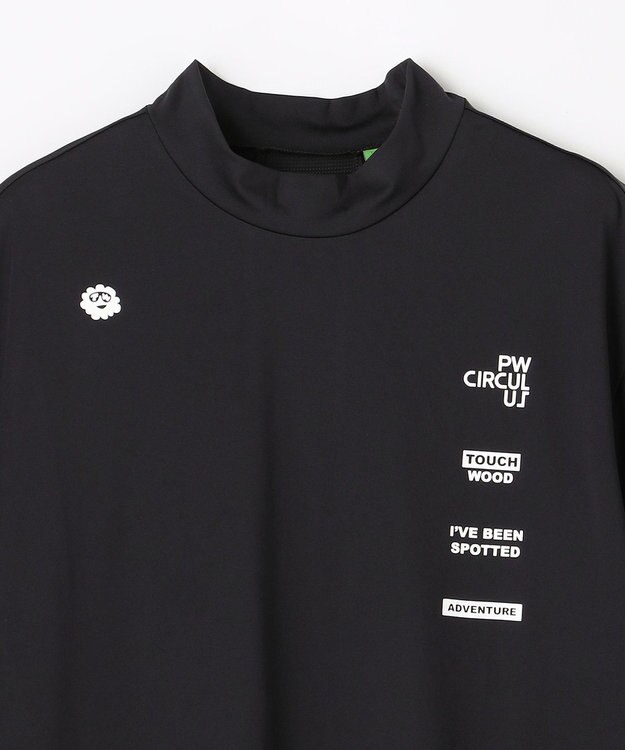PW CIRCULUS 【MEN】メッシュコンビ モックネック ゴルフ ブラック系