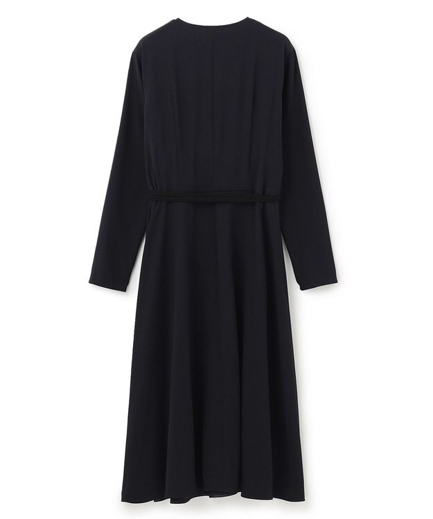 BEIGE， 【洗える】SENTIER / バックサテンカシュクールワンピース Navy x Black