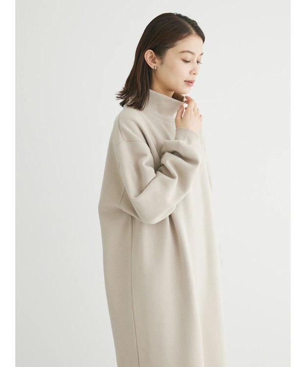 Green Parks Ｂｒｕｓｈｅｄ　裏起毛ワンピース Gray Beige