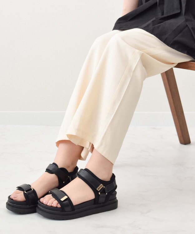 Bridget Birkin 【Bridget Birkin】ダブルベルトスポーツサンダル ブラック