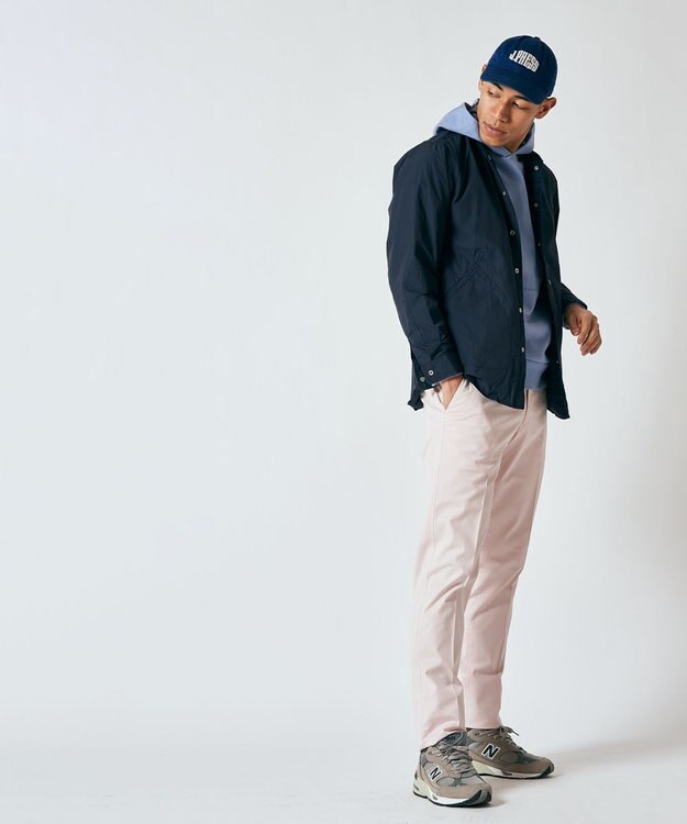 J.PRESS MEN オーガニックコットントリコチンストレッチ スローンパンツ ピンク系