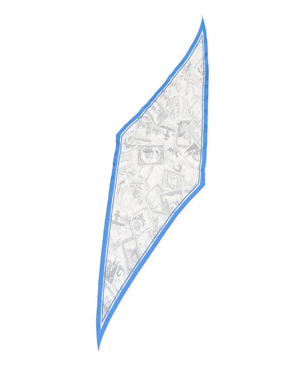 23区 【先行予約】スタンプ柄ダイヤ スカーフ ブルー系