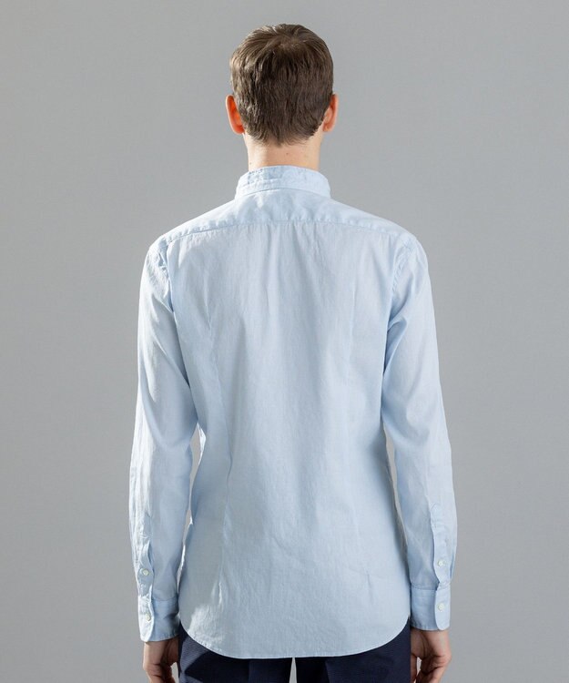 JOSEPH HOMME リネンストレッチブロード　ウィングカラーシャツ スカイブルー系