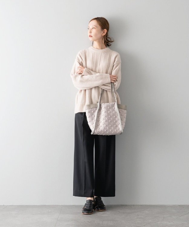 MIYABIYA 【撥水加工】La quoh with kirakaracho 南蛮七宝エンボスボンディング 肩かけトート 月白(グレージュ)