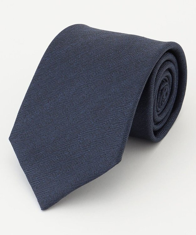 KASHIYAMA KASHIYAMAオリジナル【JAPAN MADE】へリンボンネクタイ ネイビー