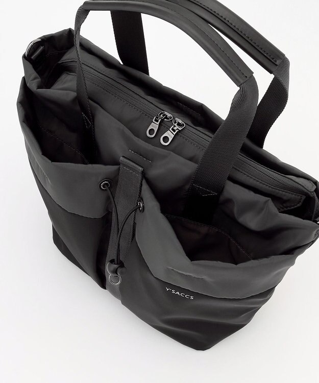 Y'SACCS ドローストリング コンビカラー2WAYトート ダークグレー