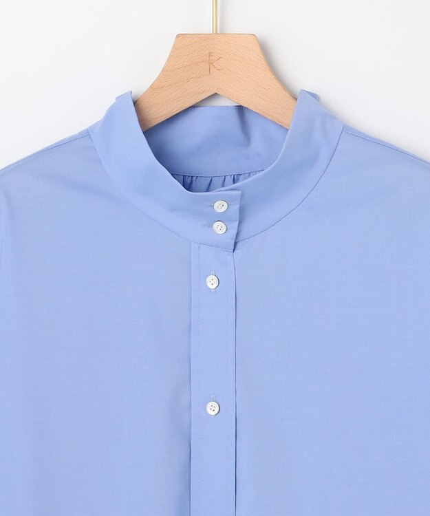 組曲 S 【加藤ローサさん着用 / 前後着用可】コットンタッチシャーティング刺繍入り ブラウス ブルー系