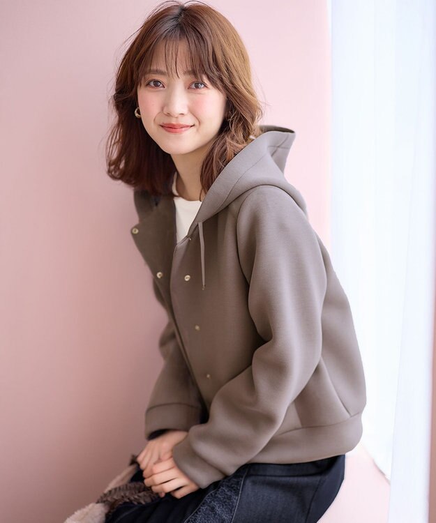 ANY SIS L 【洗える】スフレダンボール ブルゾン モカグレー