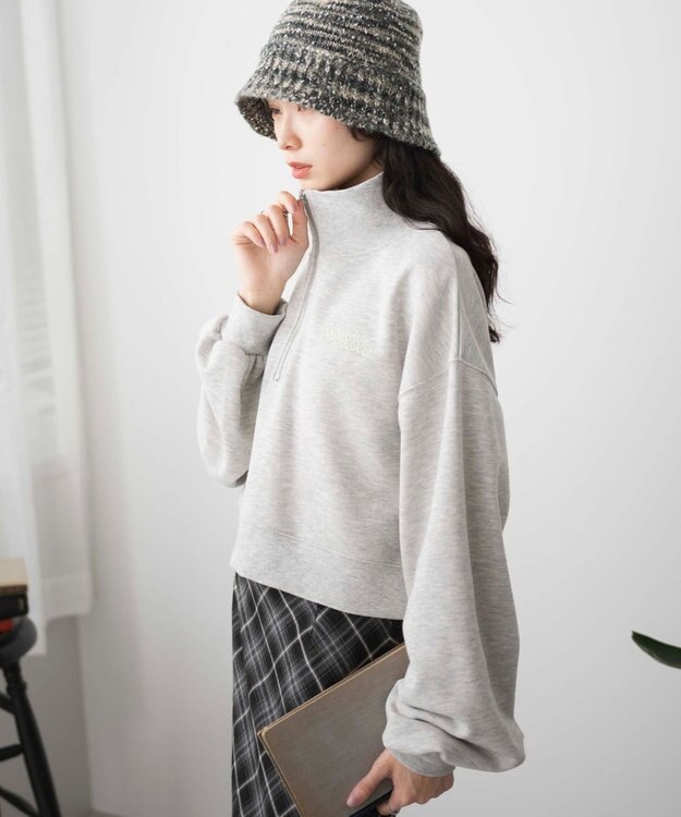 WEGO ハーフジップショートスウェット 柄4