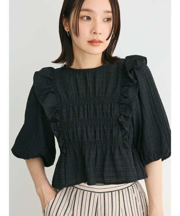 Green Parks ・ＥＬＥＮＣＡＲＥ　ＤＵＥ　シャドーチェックブラウス Black