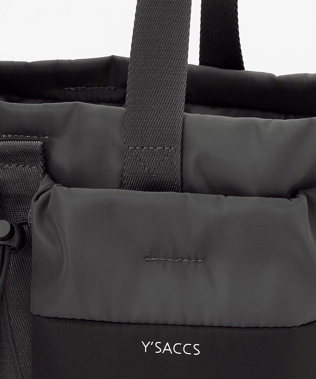 Y'SACCS ドローストリング コンビカラー2WAYトート ダークグレー