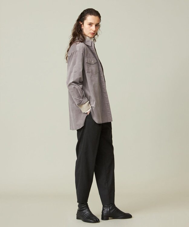 J.PRESS YORK STREET 【WOMEN】コーデュロイ ロングブラウス ライトグレー系