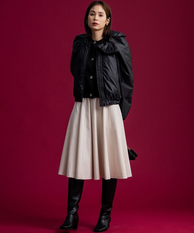 組曲 【組曲×setsuko sagittaire】2WAY シューリボンダウンコート ブラック系