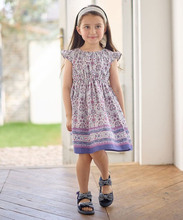 ANY KIDS 【WEB限定柄有】総柄 サマー ワンピース 【WEB限定】ラベンダー系モロッカン