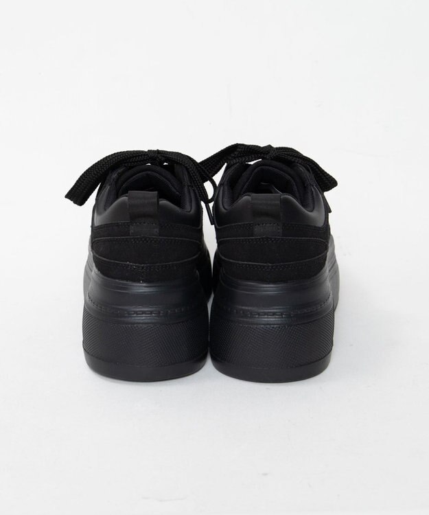 WEGO 厚底ワイドシューレーススニーカー ブラック