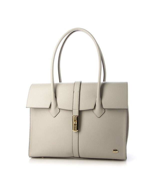 LA BAGAGERIE 【ドラマ衣装提供商品】フラップA4トートバッグ ライトグレー