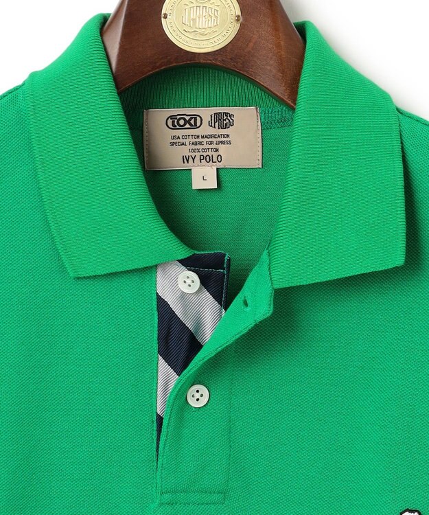 J.PRESS MEN 【大人気 / 10色展開】バックブル カノコレジメン ポロシャツ グリーン系