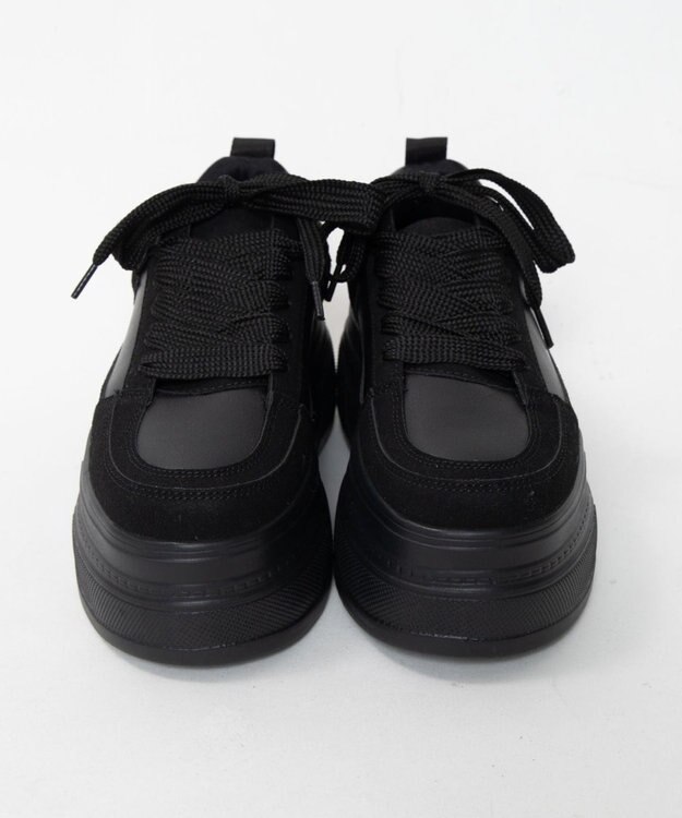 WEGO 厚底ワイドシューレーススニーカー ブラック