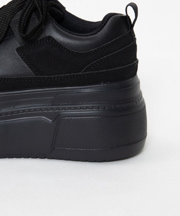 WEGO 厚底ワイドシューレーススニーカー ブラック