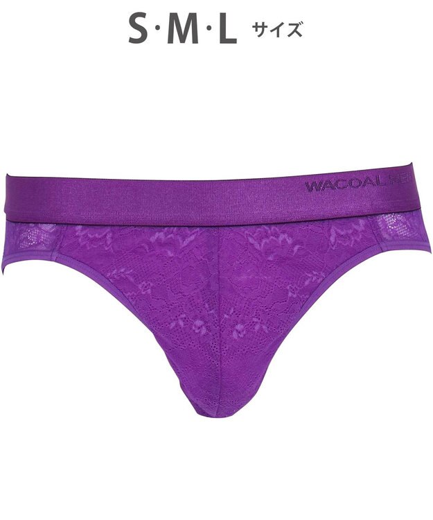 WACOAL MEN WACOAL MEN 【レースブリーフ】 ブリーフ フロント立体設計 通気性 花柄レース 前閉じ 下着 ビキニ メンズ WF1822 /ワコールメン バイオレット