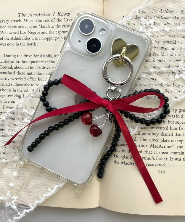 WEGO チェリーリボンビーズキーホルダー 柄1