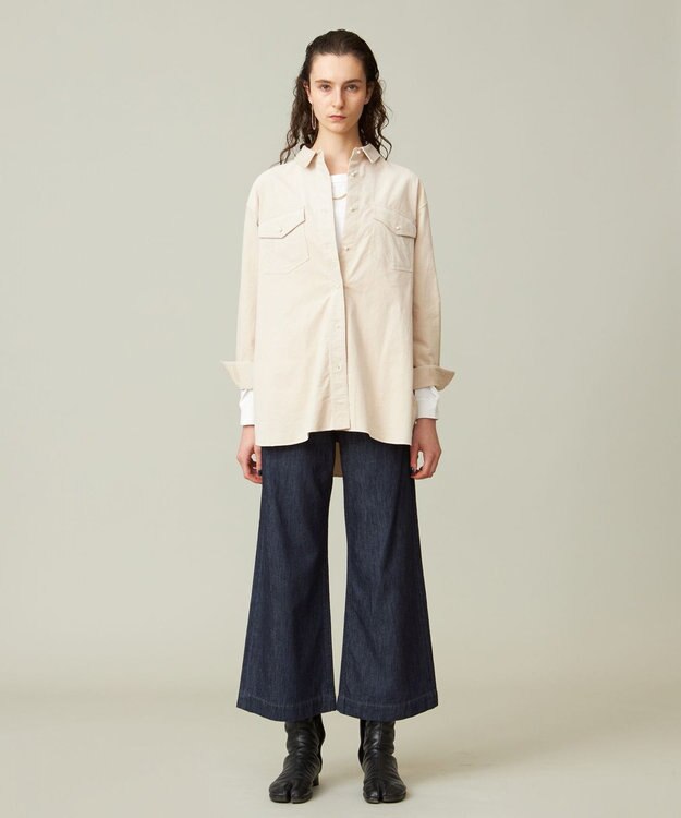 J.PRESS YORK STREET 【WOMEN】コーデュロイ ロングブラウス ベージュ系