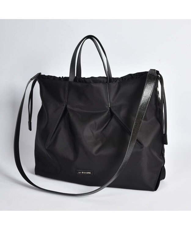 LA BAGAGERIE ドローストリング2WAYトート Mサイズ ブラック