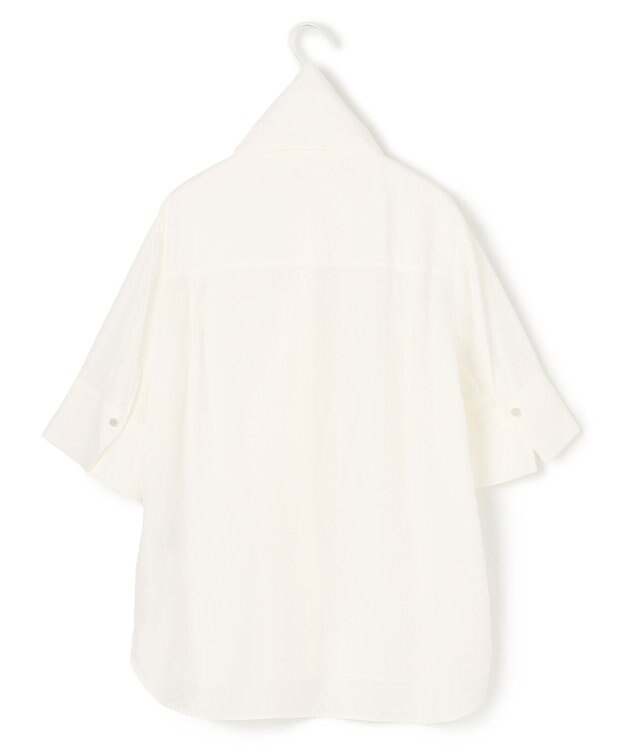 ICB L 【接触冷感・UVケア・洗える】 レーヨンコンパクトローン ボウタイシャツ オフホワイト系