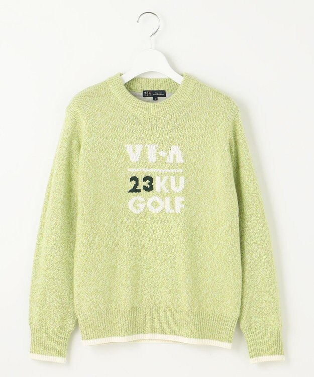 23区GOLF 【WOMEN】【蓄熱裏地付き】ウールブレンド クルーネック ニット ライトグリーン系5