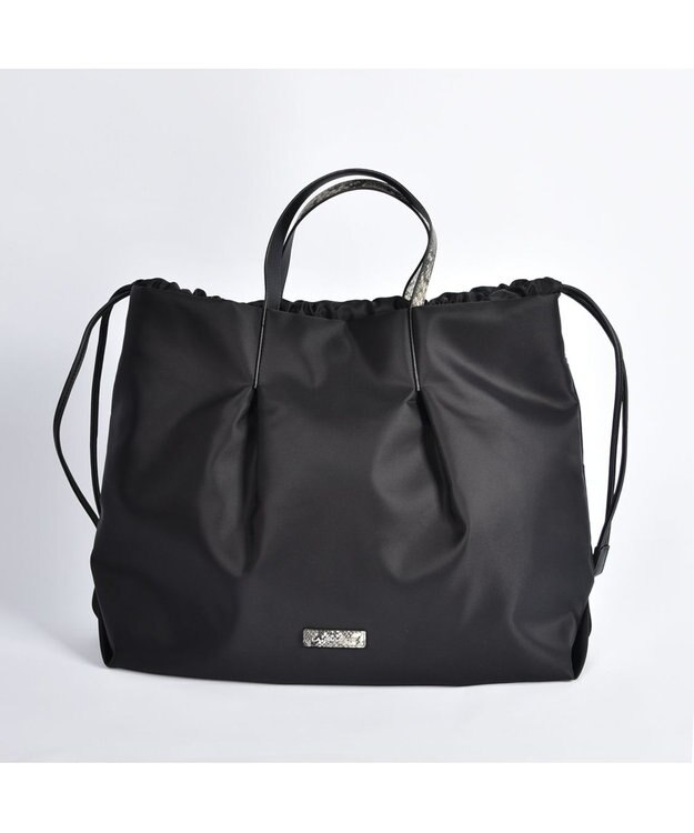 LA BAGAGERIE ドローストリング2WAYトート Mサイズ ブラック×パイソン