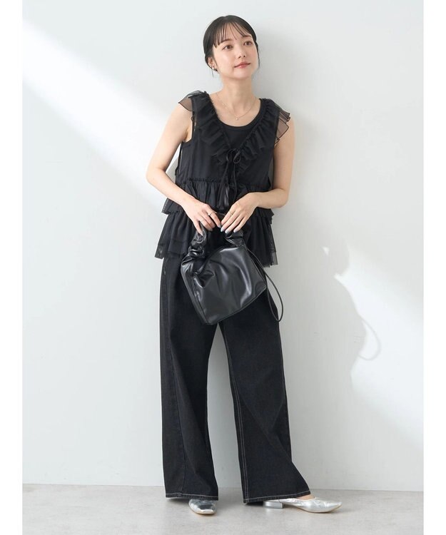 earth music&ecology チュールベスト Black