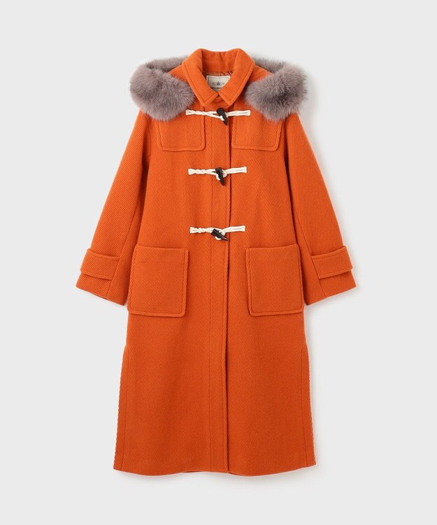GRACE CONTINENTAL ウールカルゼダッフルコート オレンジ