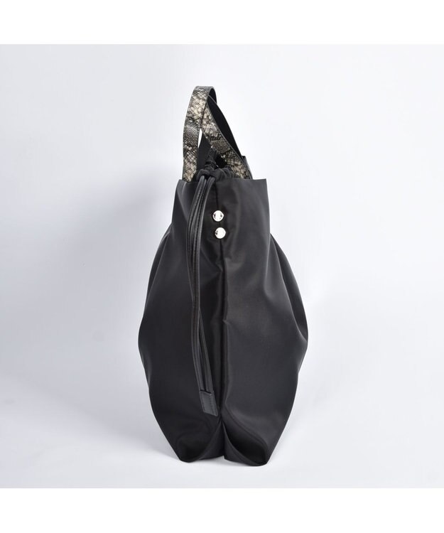 LA BAGAGERIE ドローストリング2WAYトート Mサイズ ブラック×パイソン