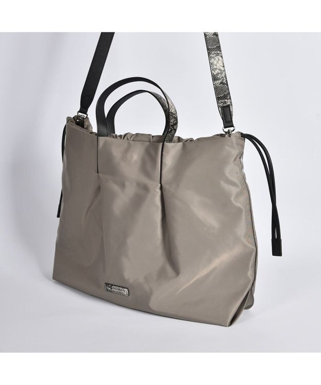 LA BAGAGERIE ドローストリング2WAYトート Mサイズ グレージュ