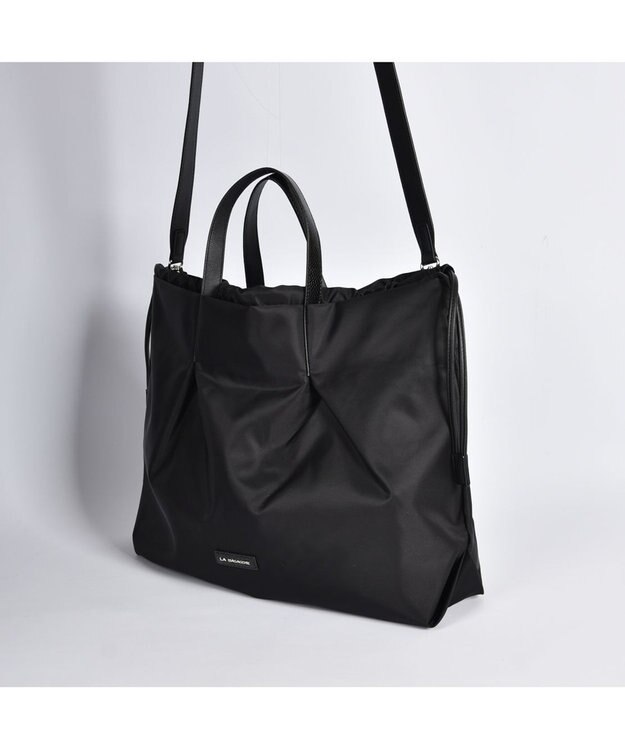 LA BAGAGERIE ドローストリング2WAYトート Mサイズ ブラック