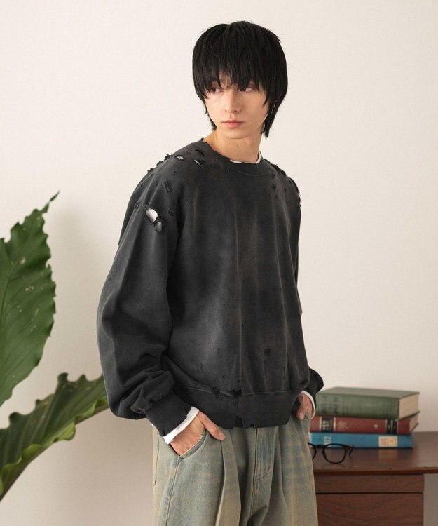 WEGO ショートダメージプルオーバー ブラックその他