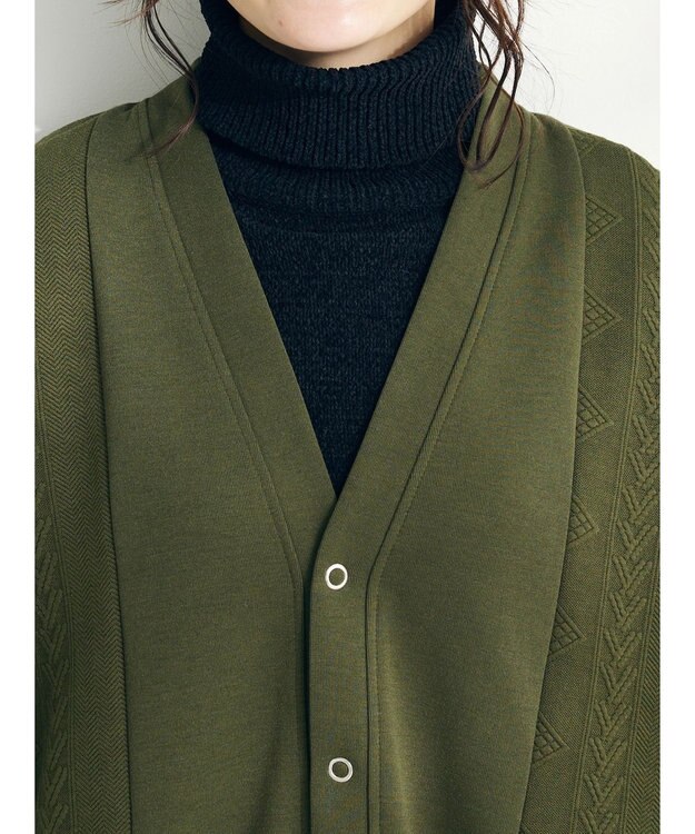 CRAFT STANDARD BOUTIQUE JQカット切り替えカーディガン1 Khaki