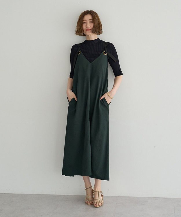 YECCA VECCA ベルトストラップサロペット Dark Green