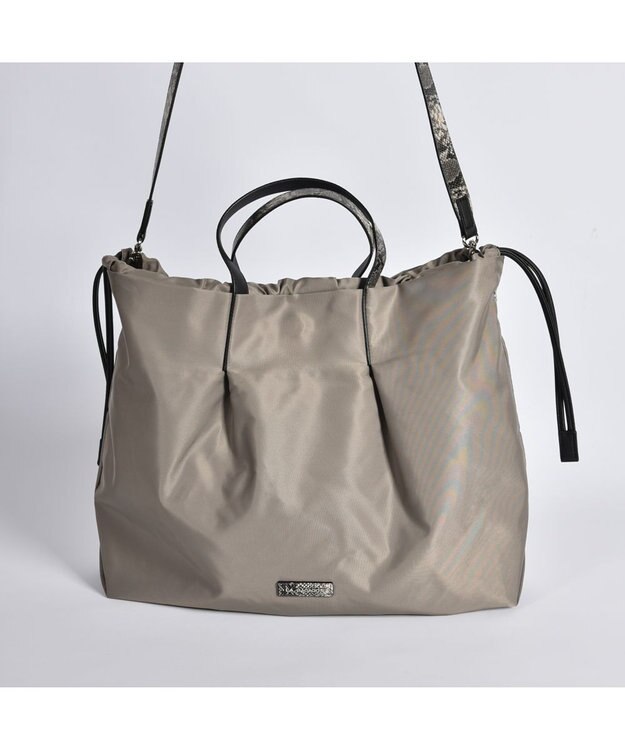 LA BAGAGERIE ドローストリング2WAYトート Mサイズ グレージュ