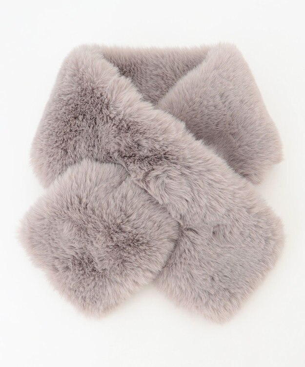 ANY SIS フェイクファー ティペット ライトグレー